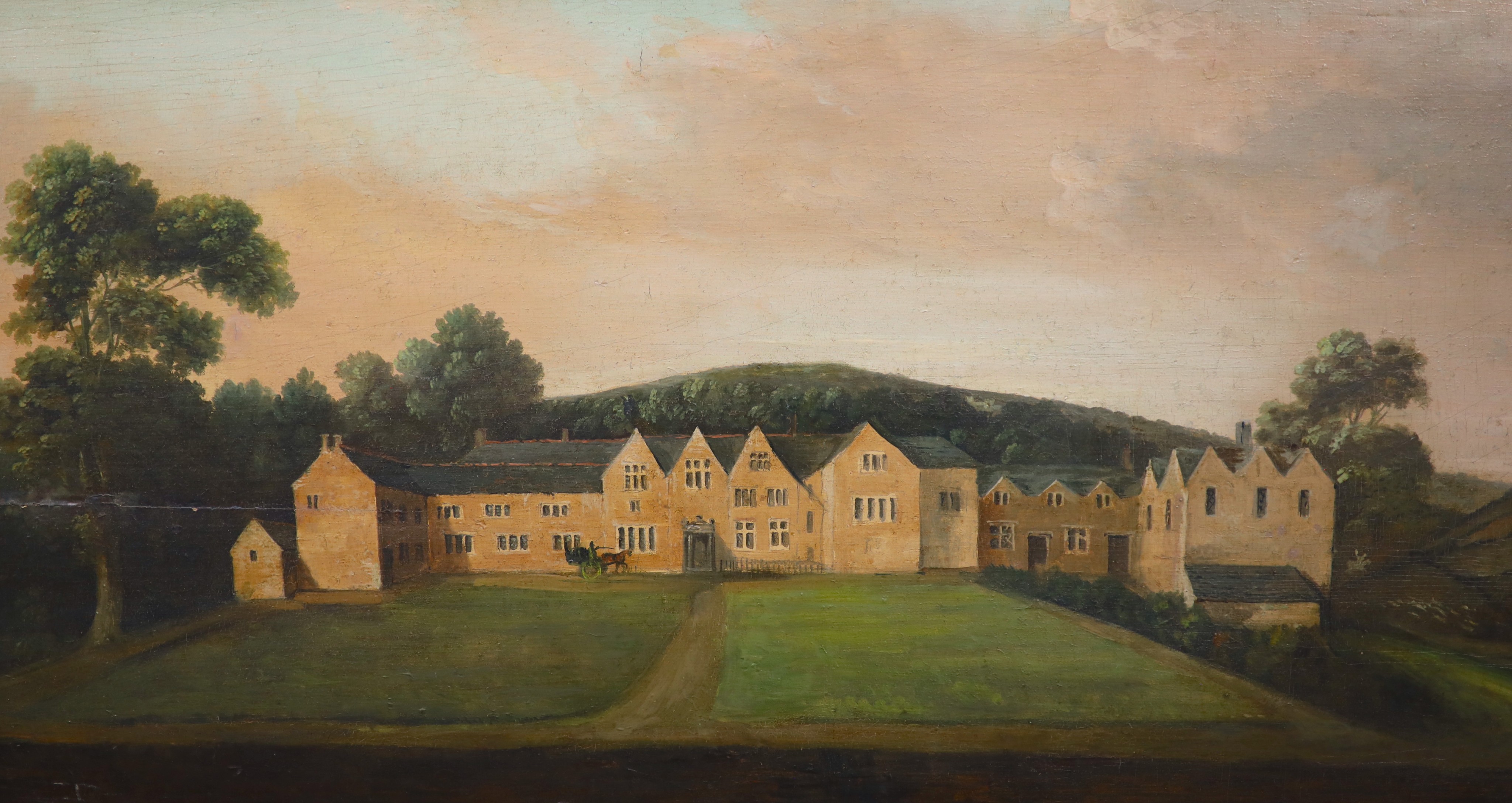 18th century English School , Cefn Mably, Glamorganshire, Wales, oil on panel, 97 x 51.5cm